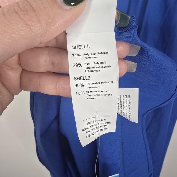 Cupshe Dress Womens XL Blue Sleeveless Cutout Waist Maxi Pockets Stretchy Summer - Picture 6 of 11